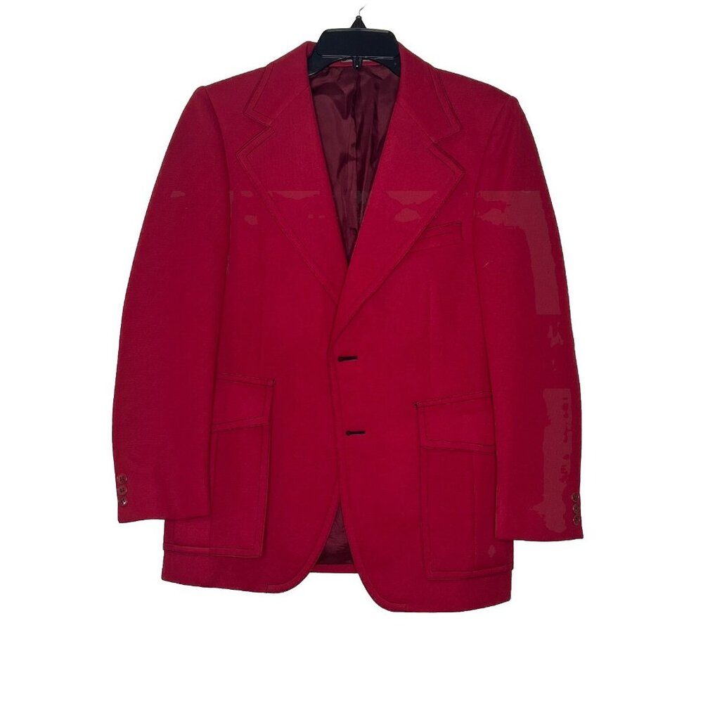 VTG Blazer HISPACOR Arturo Red  Sz 40 S Original Tag Found In Pocket Fully Lined